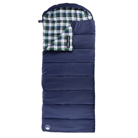 Wakeman Lightweight 32F Sleeping Bag with Hood and Carry Bag for Camping and Hiking by Navy 75-CMP1074